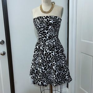 Black and With Bubble Party Dress with Sash Belt